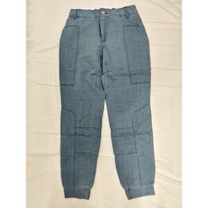 Faherty Women’s Denim Chambray Jogger Pants Cotton Linen S Coastal Blue VSCO